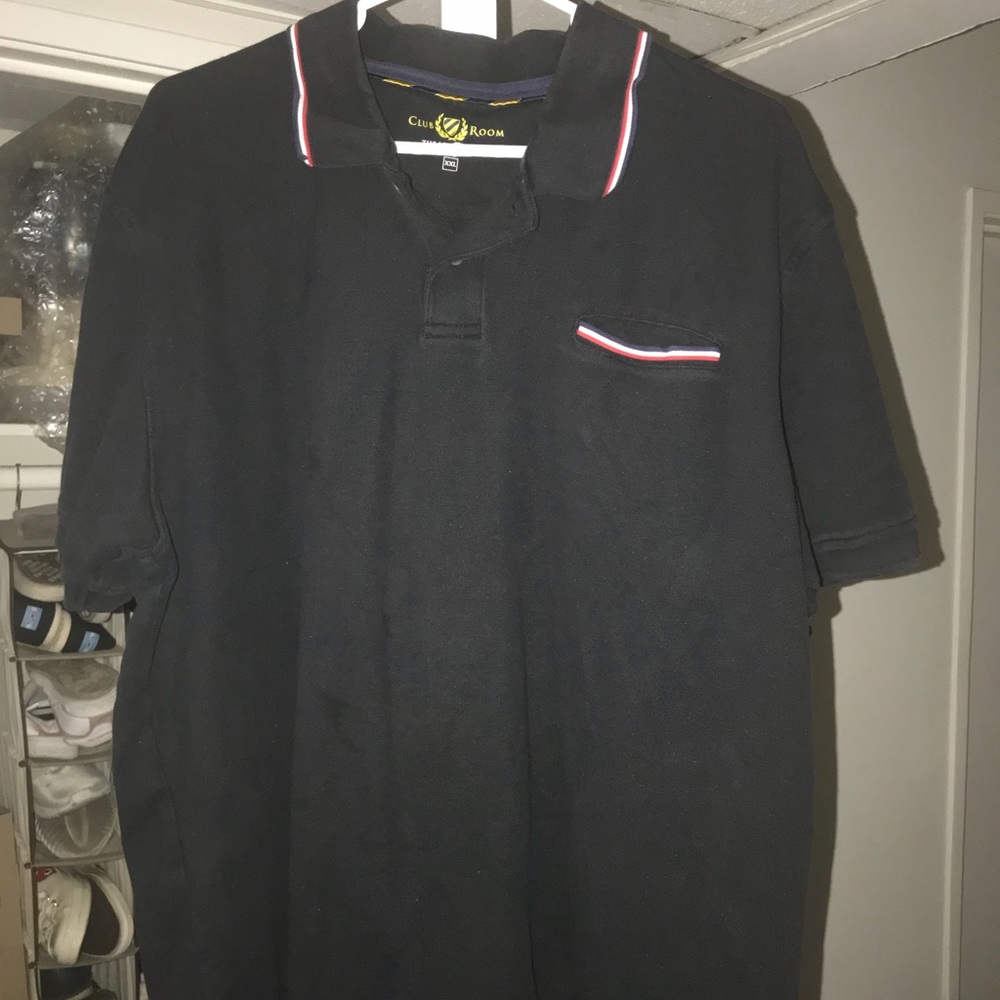 CLUB ROOM Black/Red Polo Shirt XXLarge Men Size!